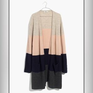 Madewell Kent Striped Merino Wool Blend Cardigan Sweater Coziest Yarn Size S